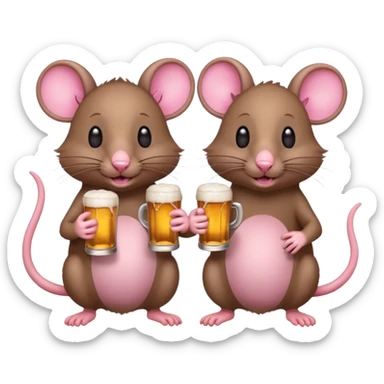 Rats with beers emoji sticker