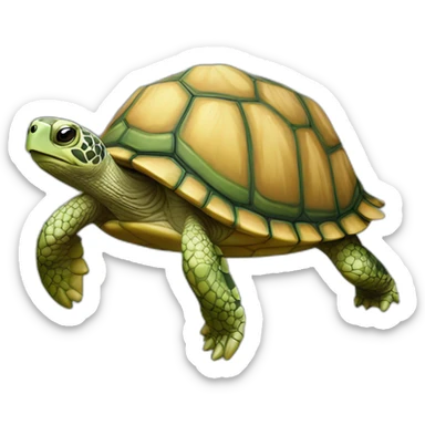 Tortue sur un élément sticker