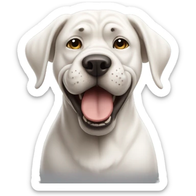 A cute white mastif dog expressing agreement (okay)  sticker