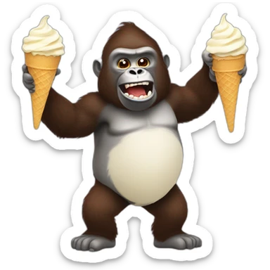 Gorila tomando sorvete sticker