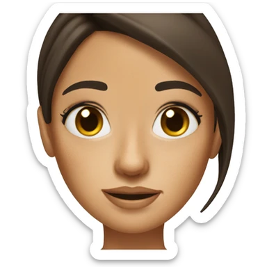 Create a brunette girl with freckles  sticker