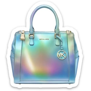 Realistic iridescent designer Michael kors satchel purse. sticker