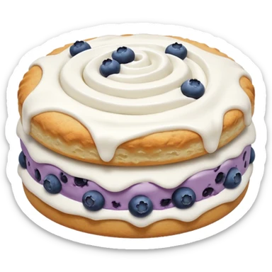 plain blueberry biscuit with 1 icing swirl on top sticker