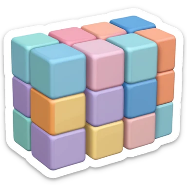 Pastel colored educational wood toy blocks  sticker