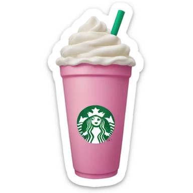 Pink Starbucks frappuccino Cup sticker
