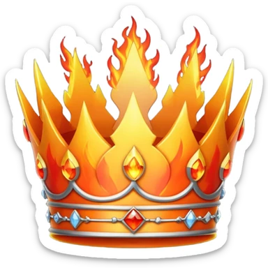 Coroa pegando fogo sticker