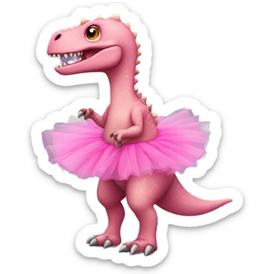 Dinosaur in pink tutu sticker