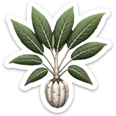 



cassava root black and white sticker