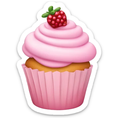 pastel pink cupcake with berries sticker