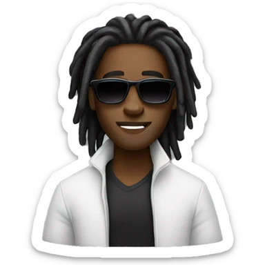 Black guy with dreads and black sunglasses  sticker