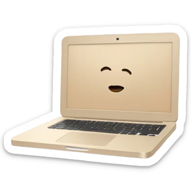 Aesthetic apple laptop in beige color that looks chic and elegant but cozy at the same time sticker