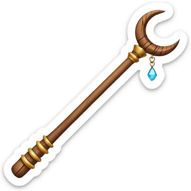 magic wooden staff with hole sticker