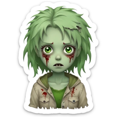 a cute zombie girl sticker