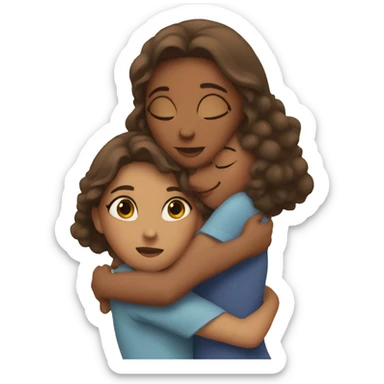 two sisters hugging sticker