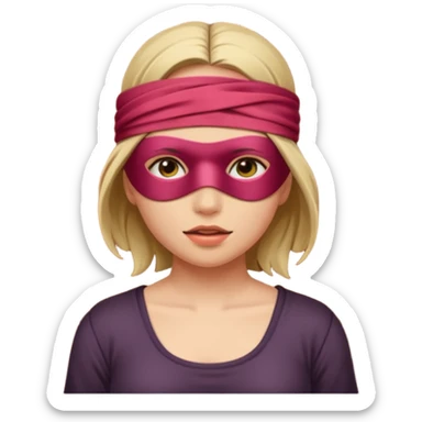 Bondage sexy  lady blindfolded tied door sticker