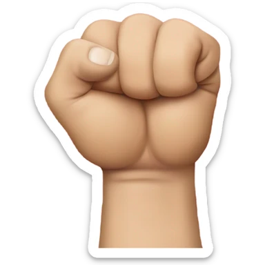 kung hei fat choi hand pose, left hand in a fist, right hand wraps around left hand fist sticker