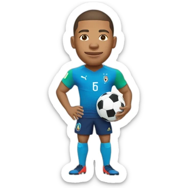 Mbappe entrain de soulever la coupe du monde et l euro en même temps sticker