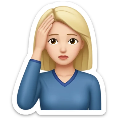 Actress dramatic faint backwards with hand on forehead sticker