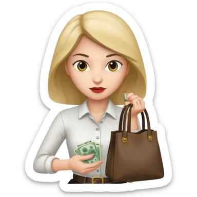 woman thief white shirt sticker