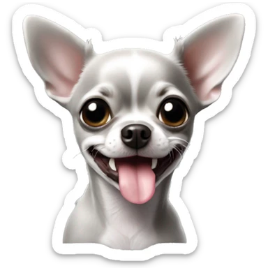Super mini cute Chihuahua with a tongue little and beautiful grey colour  sticker