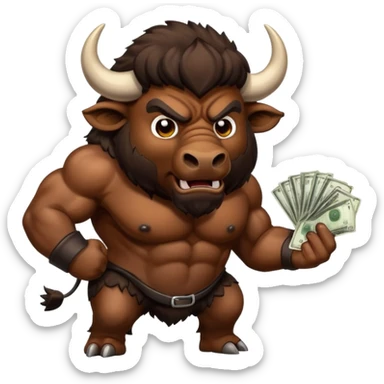 Angry buffalo, taking my money sticker