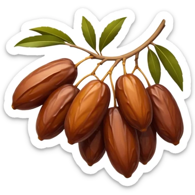 cluster of dates on a branch, simple style emoji sticker