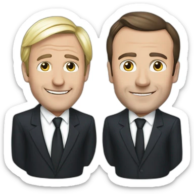 Macron and lepen sticker