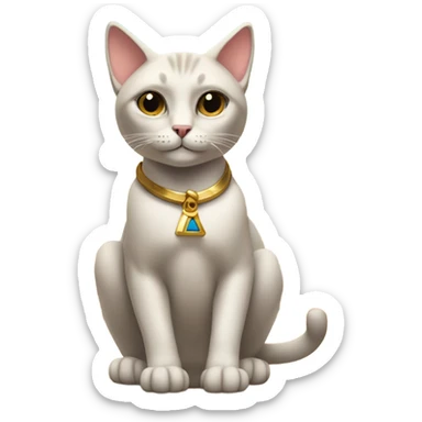 cat in egypt pyramid sticker