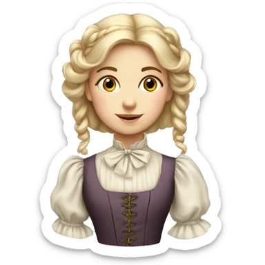 Victorian girl sticker