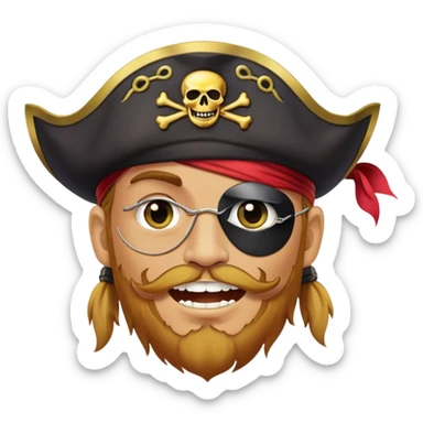 Pirate with golden tooth sticker