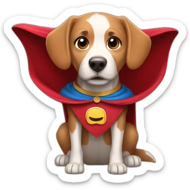 super dog with cape sticker