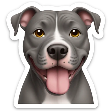 grey pitbull  sticker
