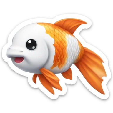 Koi who is a little shy sticker