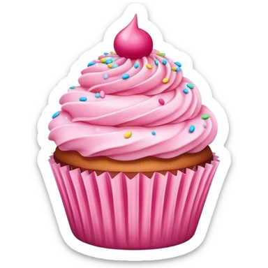 Cupcake with pink icing sticker