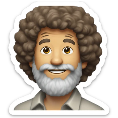 Bob Ross painting himself sticker