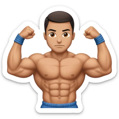 Prisoner flexing biceps sticker