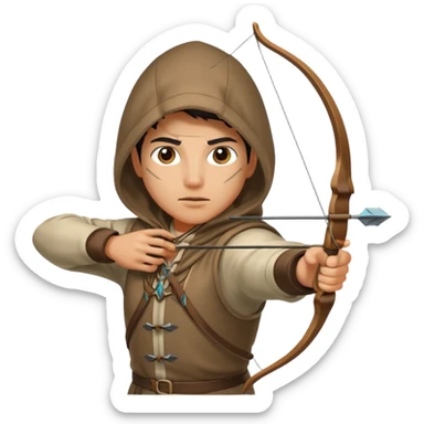 Archer capuche position tir sticker