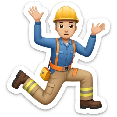 engineer tripping over sticker