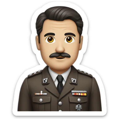 Nazi leader with dark brown hair that combed to one side and square mustache. With normal skin tone sticker