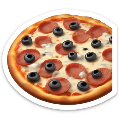Pepperoni and olive pizza with a side of ranch sticker