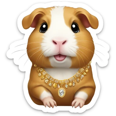 guinea pig with gold jewelry  sticker
