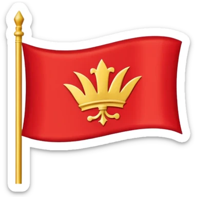 “Emoji-style red waving castle flag, flat clean lines, simple heraldic shape, no castle shown.” sticker