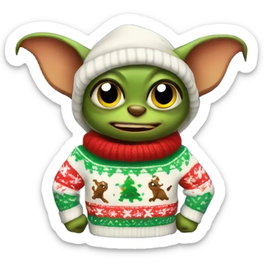 Gremlin in Christmas sweater sticker