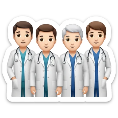 5 doctor staff all men make the differ in age make some space between em sticker