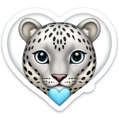 Snow-Leopard-patterned heart sticker