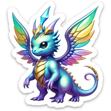 Epic divine complex detailed iridescent aesthetic-scenery-Fakémon-creature sticker