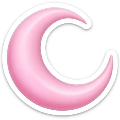 Pink crescent moon sticker
