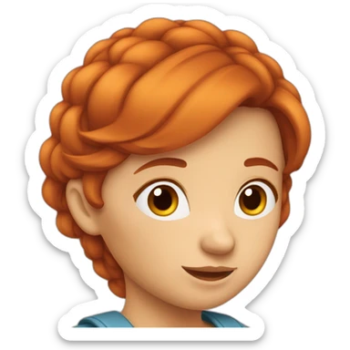 Fille rousse cheveux détachés qui dort sticker