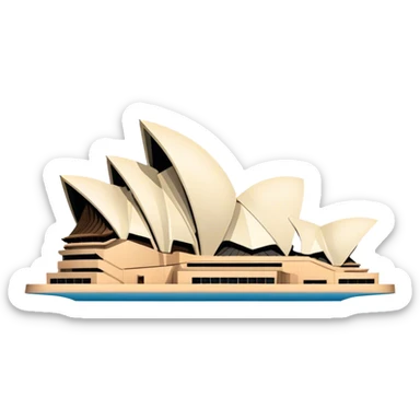 sydney opera house front view, no frame sticker