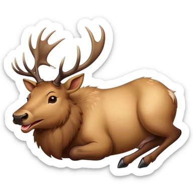 bull elk rolling on the floor laughing sticker